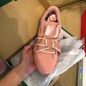 Puma Pink Satin Ribbon Sneakers